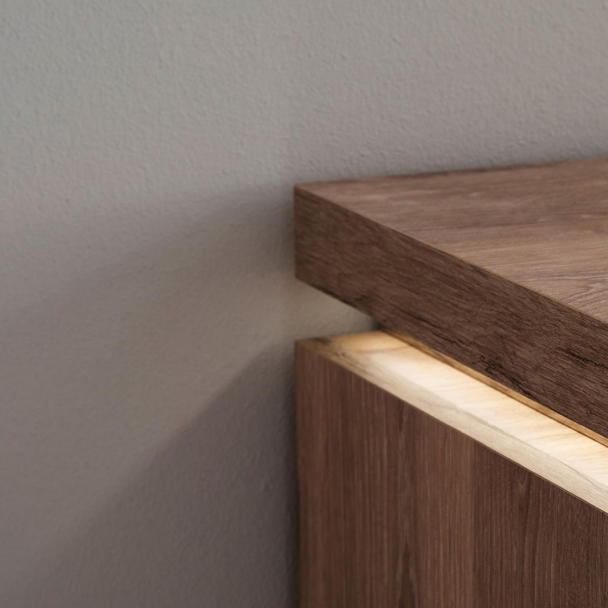 Kommode mit Led 75 cm Vancouver ,eichenfarben - Eichefarben, MODERN, Holzwerkstoff (75/99/38cm)