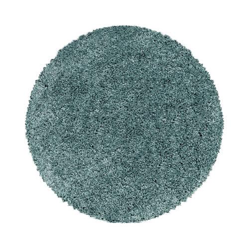 Hochflor Teppich Hellblau Naturfaser Sydney Rund Ø 80 cm - Hellblau, Basics, Textil (80cm)
