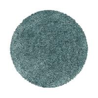 Hochflor Teppich Hellblau Naturfaser Sydney Rund Ø 80 cm - Hellblau, Basics, Textil (80cm)