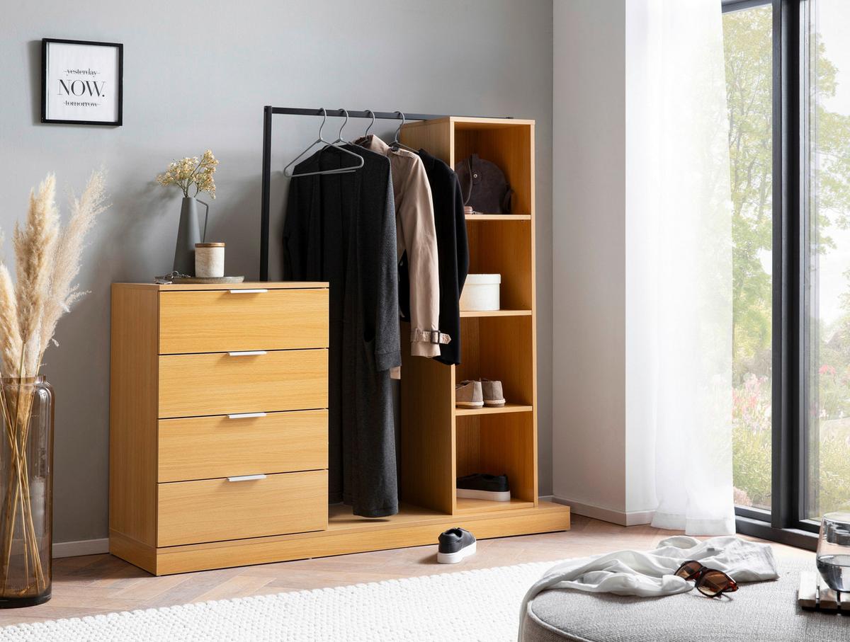 Šatna WL6.900 - barvy dubu, Design, kompozitní dřevo (145/136/40cm) - Livetastic