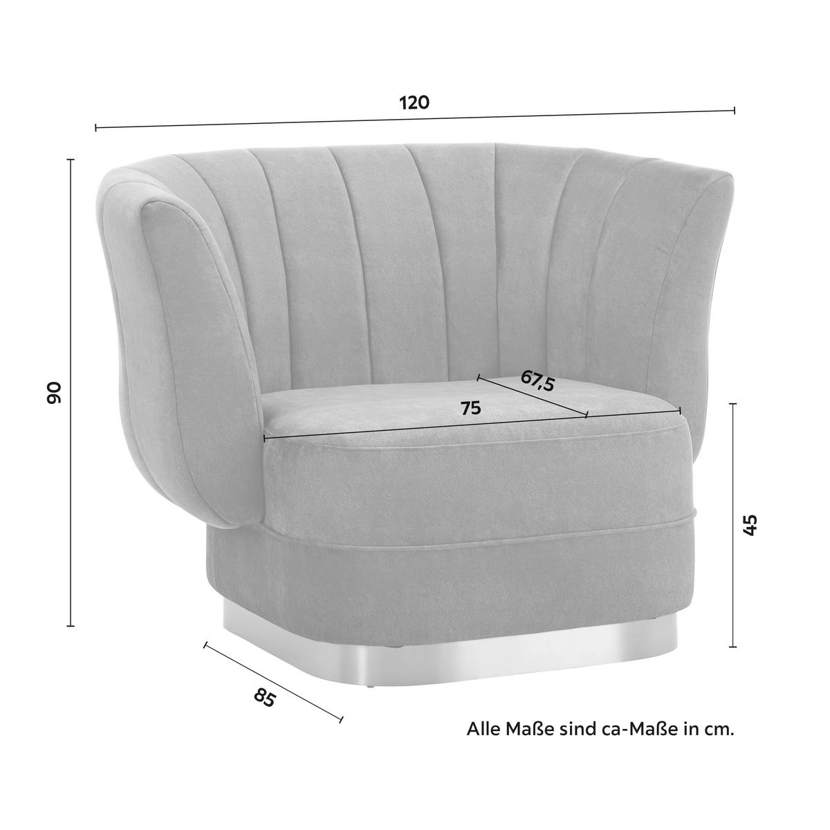 Stylové křeslo ARABELLA - šedohnědé - barvy zlata/šedavě hnědá, Moderní, kov/dřevo (120/90/85cm) - Bessagi Home