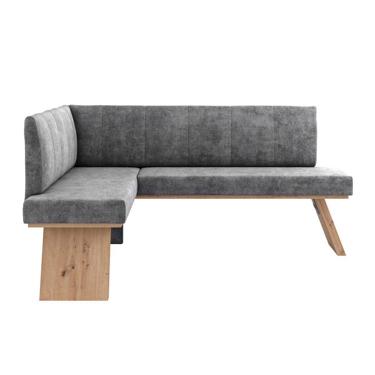 Eckbank Emma Ii Webstoff Schwarz, B: 150 Cm - Eichefarben/Schwarz, KONVENTIONELL, Holzwerkstoff/Textil (150/185cm)