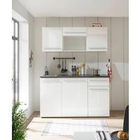 Kuchyňský blok bez spotřebičů JAZZ SINGLE - bílá/barvy stříbra, Trend, kompozitní dřevo/plast (160cm) - MID.YOU