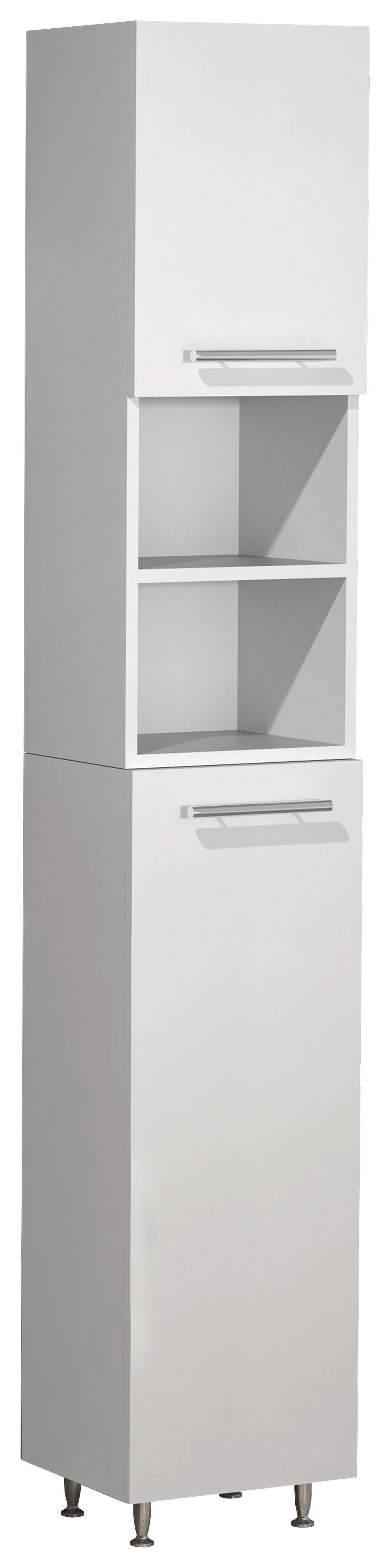 Badezimmer Hochschrank Lisalo 30x170 Cm Silberfarben - Silberfarben/Weiß, MODERN, Holzwerkstoff (30/170/25cm) - MID.YOU