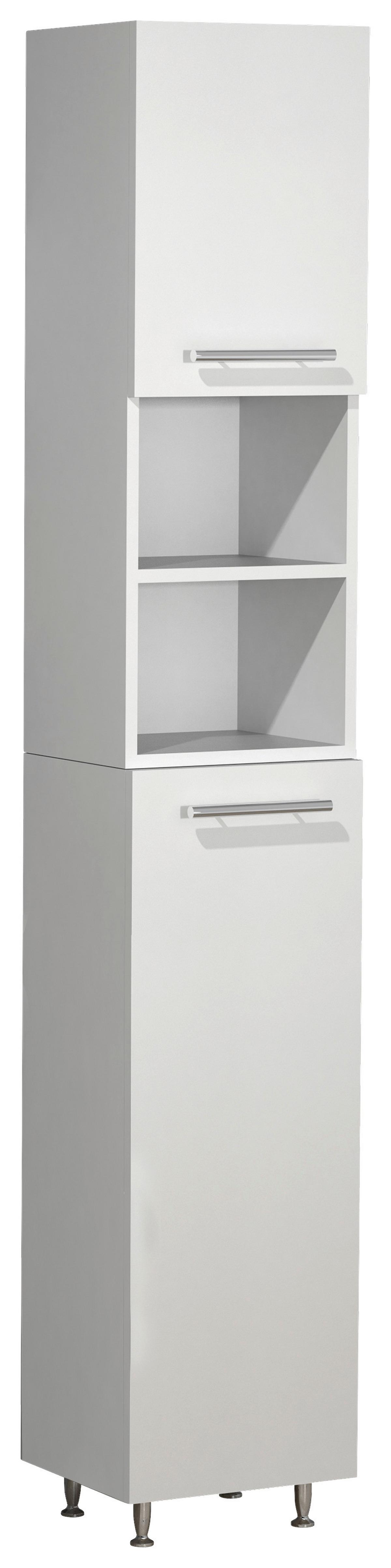 Badezimmer Hochschrank Lisalo 30x170 cm Silberfarben - Silberfarben/Weiß, MODERN, Holzwerkstoff (30/170/25cm) - MID.YOU