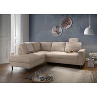 Eckschlafsofa Passione, Beige S: 200x242 Cm - Beige/Schwarz, MODERN, Textil (200/242cm) - Livetastic