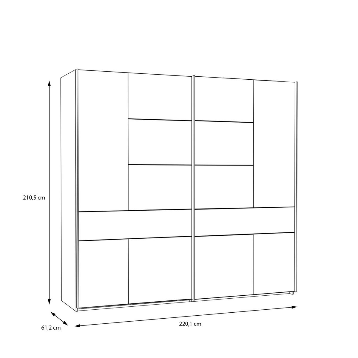 Ruhásszekrény Whenua 220/210,5 - tölgyfa színű/zsályazöld, Modern, faalapú anyag (220/210,5/62cm) - Mömax