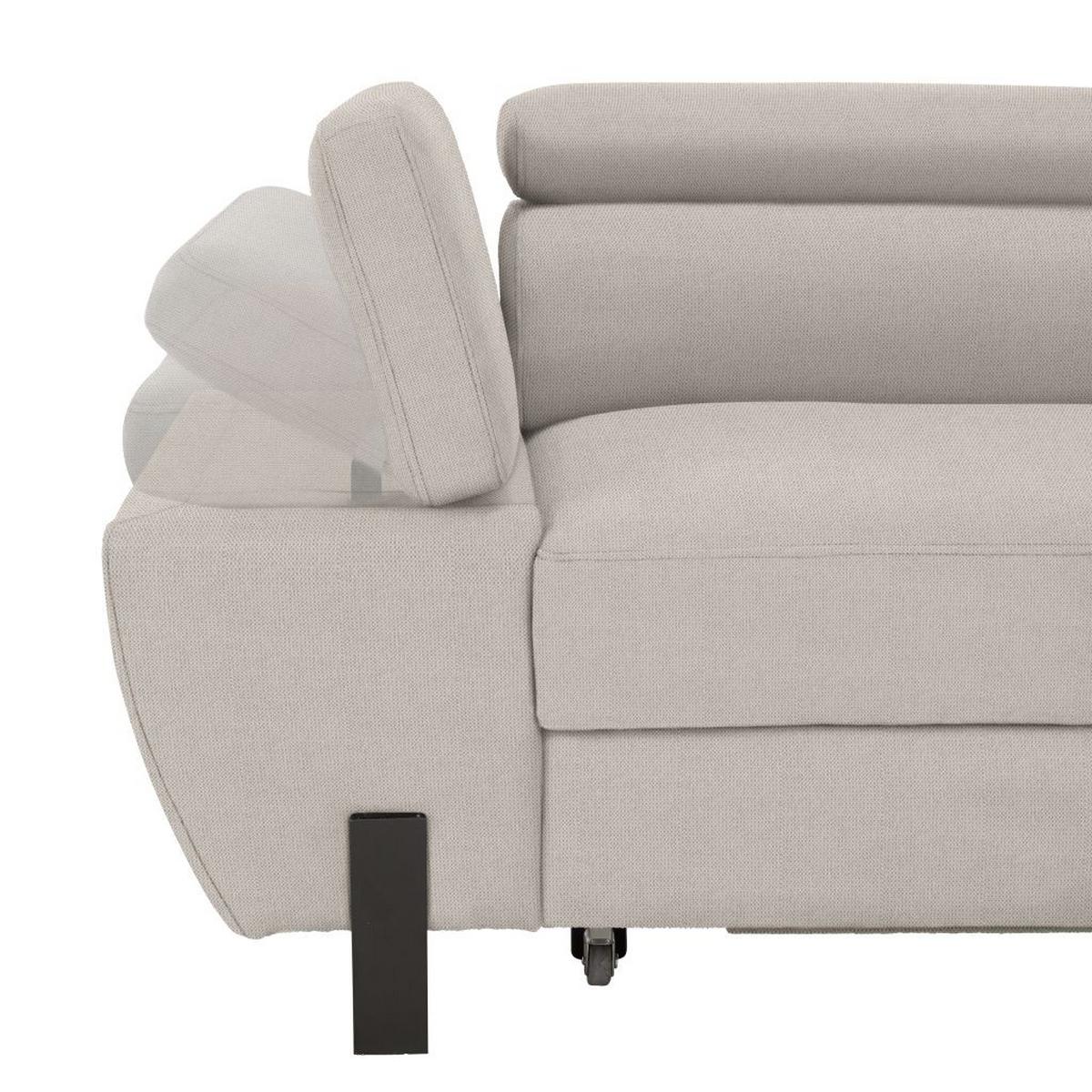 Sedacia súprava MILNA, pravá, béžová - čierna/béžová, Modern, kov/textil (277/189cm) - Mömax