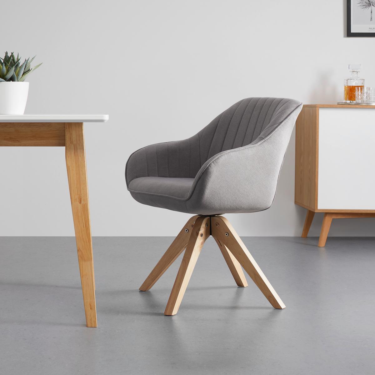 Jídelní židle LEONIE šedá - barvy dubu/světle šedá, Moderní, dřevo/textil (60/84/61cm) - P & B