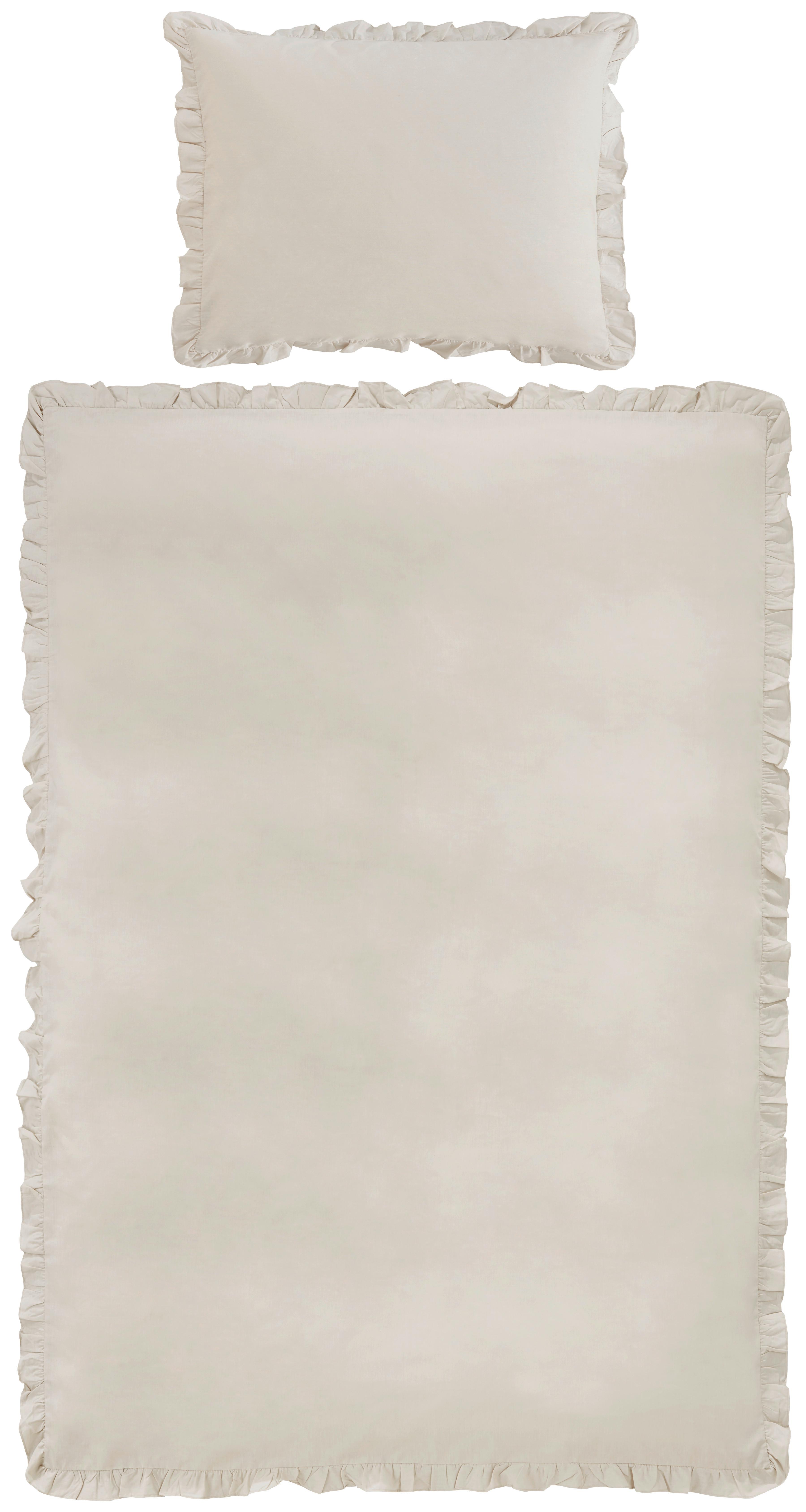 POVLEČENÍ Ruschen, 70/90 140/200cm - pískové barvy, Romantický / Rustikální, textil (140/200cm) - Zandiara