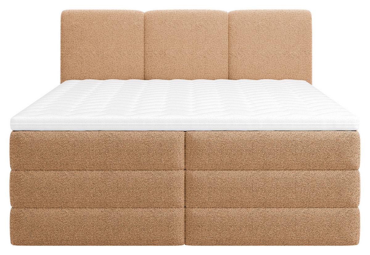 Boxspringbett mit Bettkasten 180x200 cm Castel V - Terracotta/Schwarz, MODERN, Holz/Holzwerkstoff (180/200cm) - MID.YOU