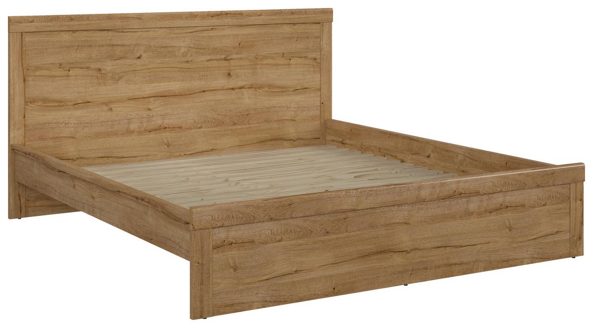 Holzbett 180x200 Cm Holten Eiche Dekor - Eichefarben/Schwarz, MODERN, Holzwerkstoff (180/200cm) - MID.YOU