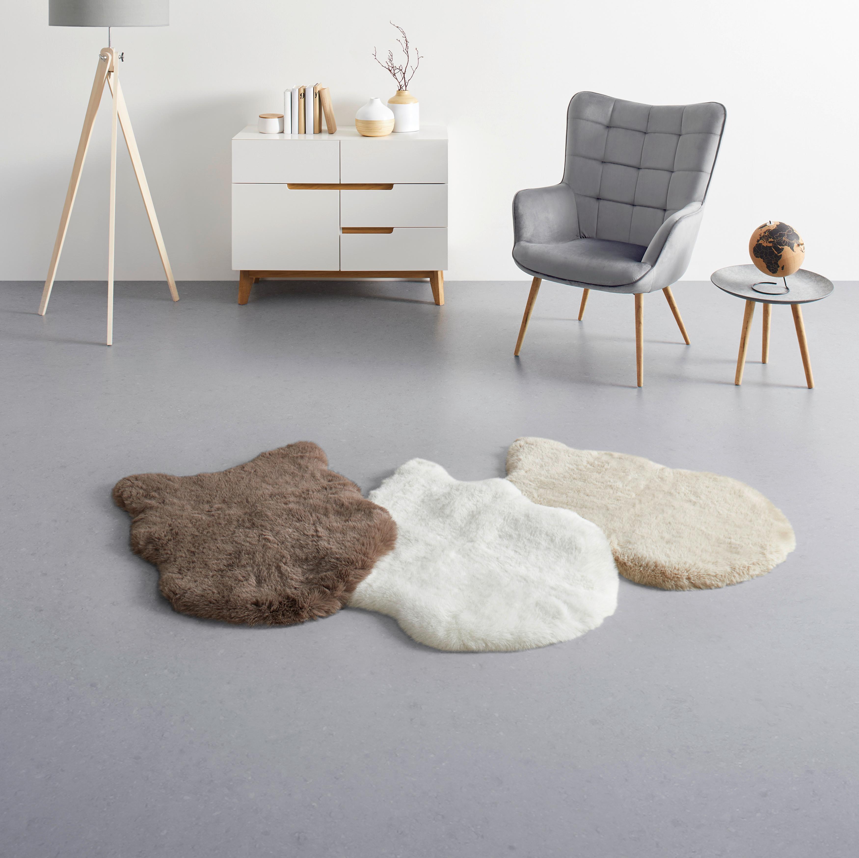 UMĚLÁ KOŽEŠINA BOB - bílá/hnědá, Lifestyle, textil (60/90cm) - Mömax