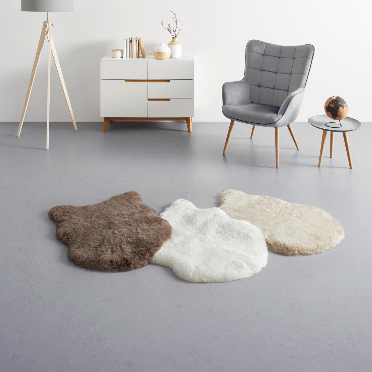 UMĚLÁ KOŽEŠINA BOB - bílá/hnědá, Lifestyle, textil (60/90cm) - Mömax