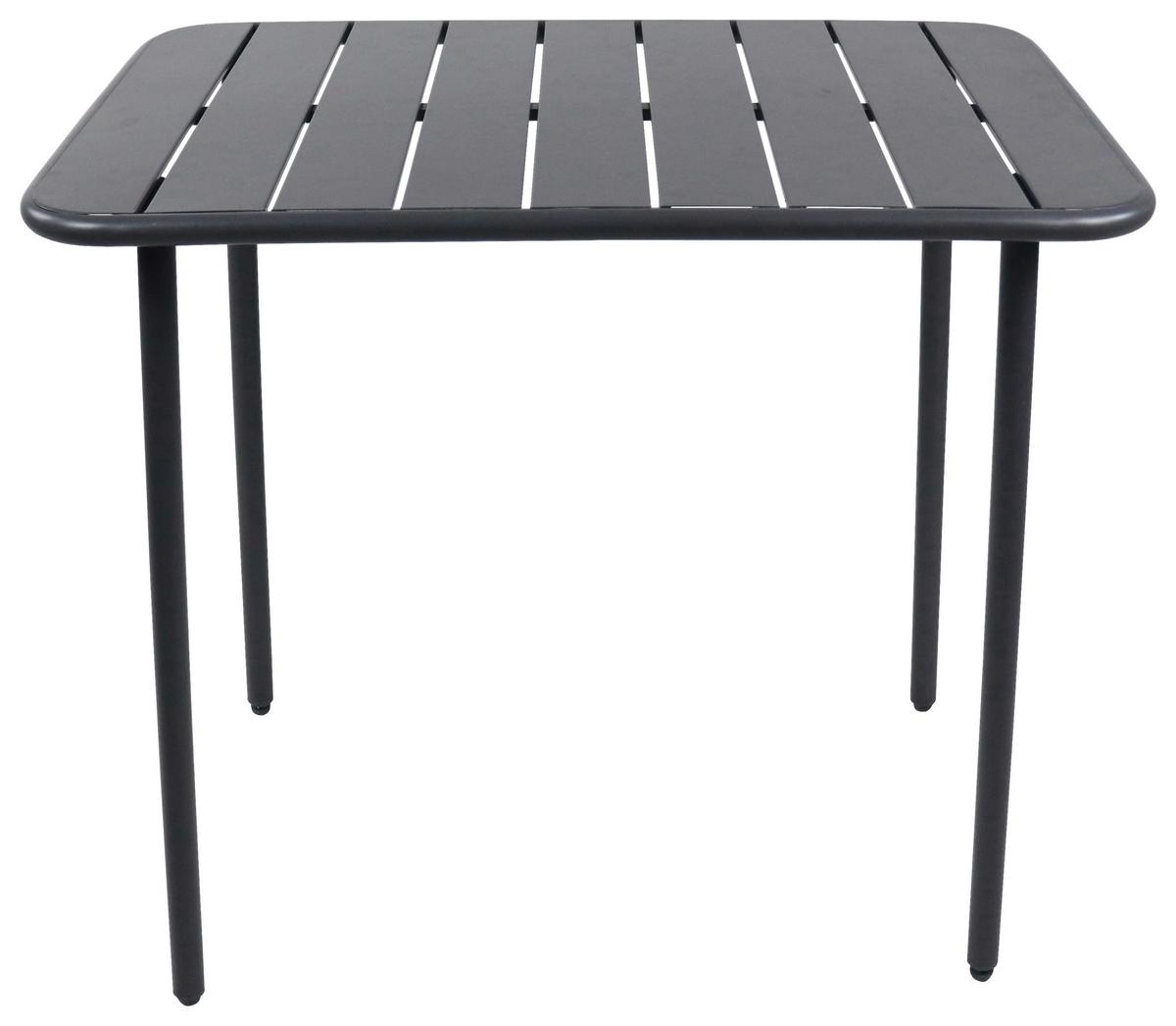 Gartentisch Klappbar Sumila Metall/Kunststoff L 80 cm - Schwarz, MODERN, Kunststoff/Metall (80/55/72cm) - Ambia Garden