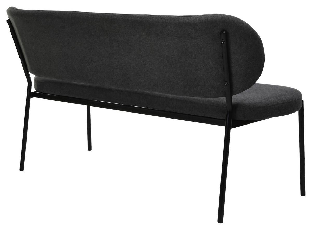 Sitzbank Jersey Schwarz, Dunkelgrau B: 160 Cm - Dunkelgrau/Schwarz, Design, Textil/Metall (160/82/62cm) - MID.YOU