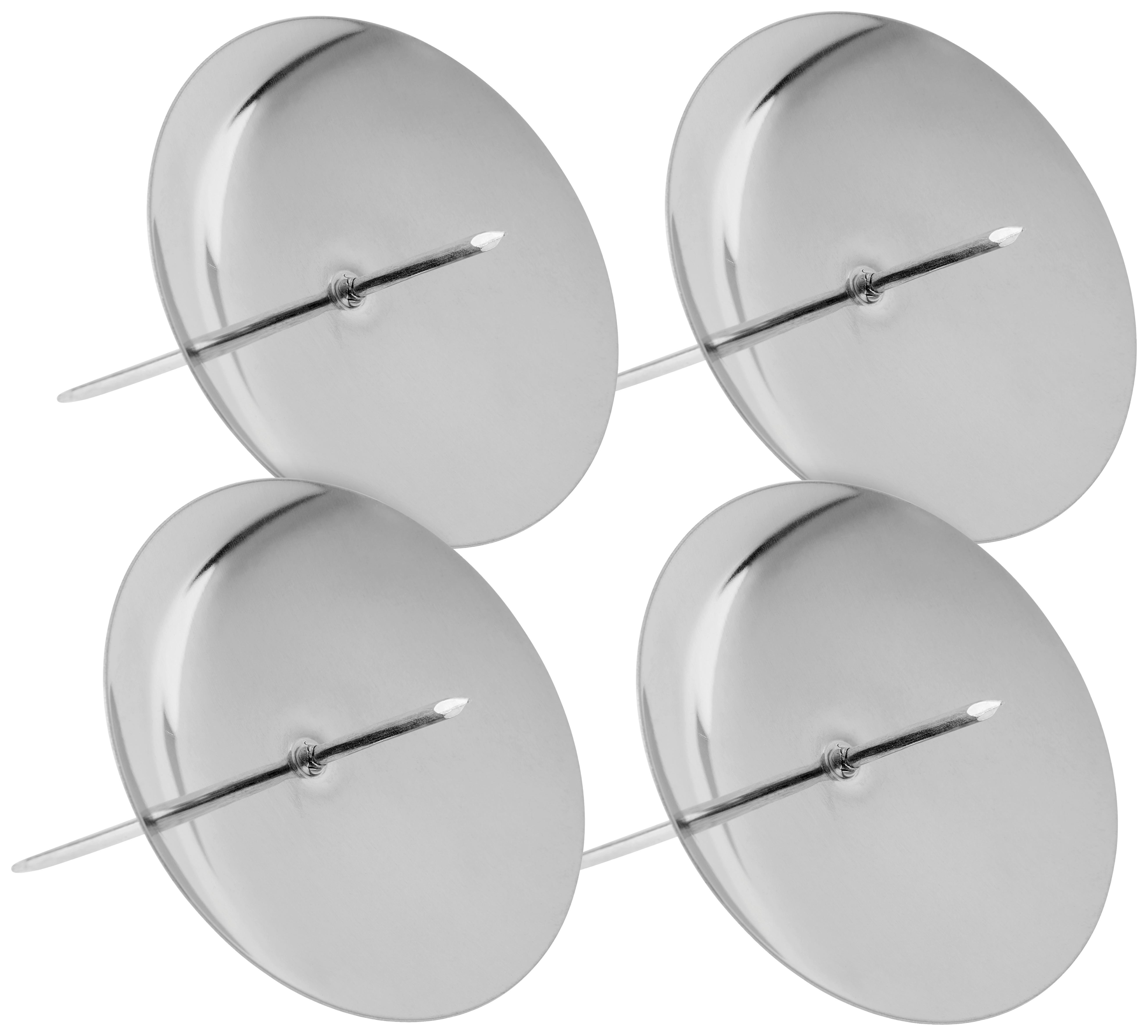 Kerzenhalterset Rollo, Silber 4er Set, D 6,5 cm - Silberfarben, Basics, Kunststoff (6,5/7cm)