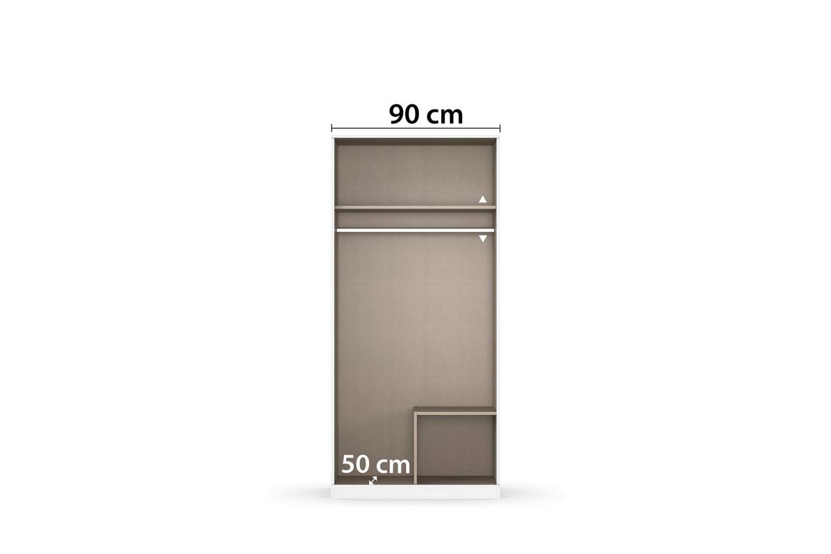 Drehtürenschrank Costa Eiche Artisan Dekor B: 91 cm - Eiche Artisan, MODERN, Holzwerkstoff (91/197/54cm) - Rauch Möbel
