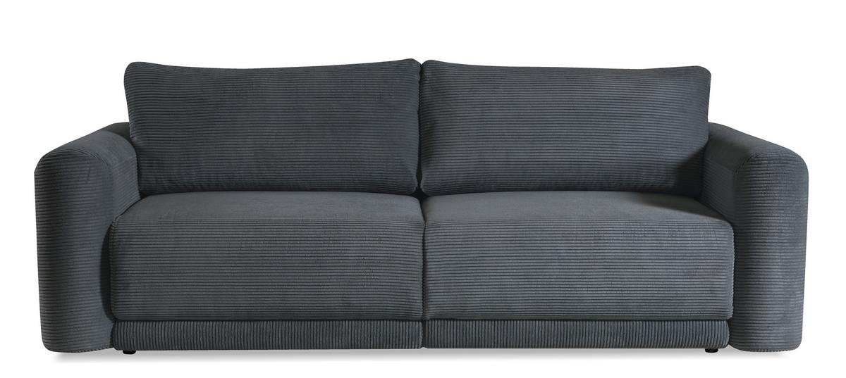 Schlafsofa Norman Grau B: 252cm - Schwarz/Grau, Design, Textil (252/93/167cm) - Livetastic