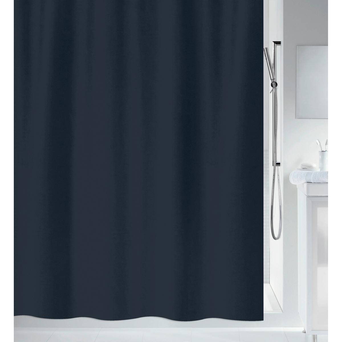 Duschvorhang in Schwarz 180x200 cm - Schwarz, Basics, Textil (180/200cm) - Spirella