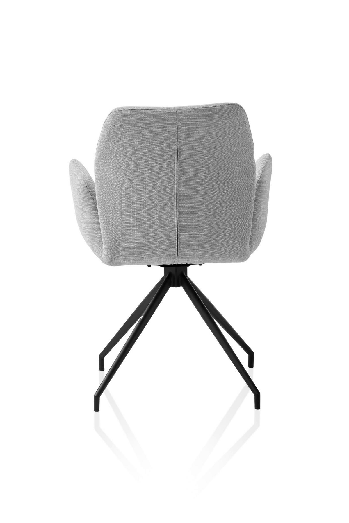 Armlehnstuhl Hellgrau B: 59cm - Hellgrau/Schwarz, MODERN, Textil/Metall (59/88/58cm) - Livetastic