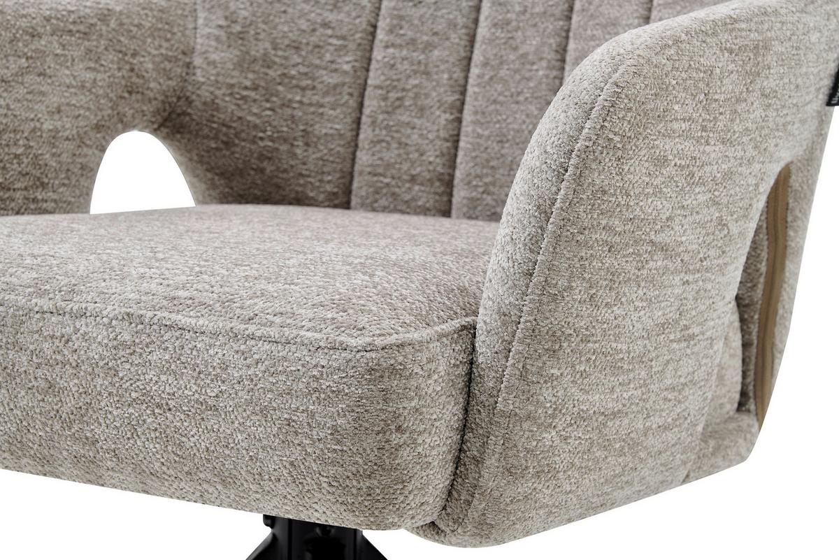 Armlehnstuhl Flow Taupe B: 57,5 cm - Taupe/Schwarz, MODERN, Holz/Textil (57,5/85/62cm) - Livetastic