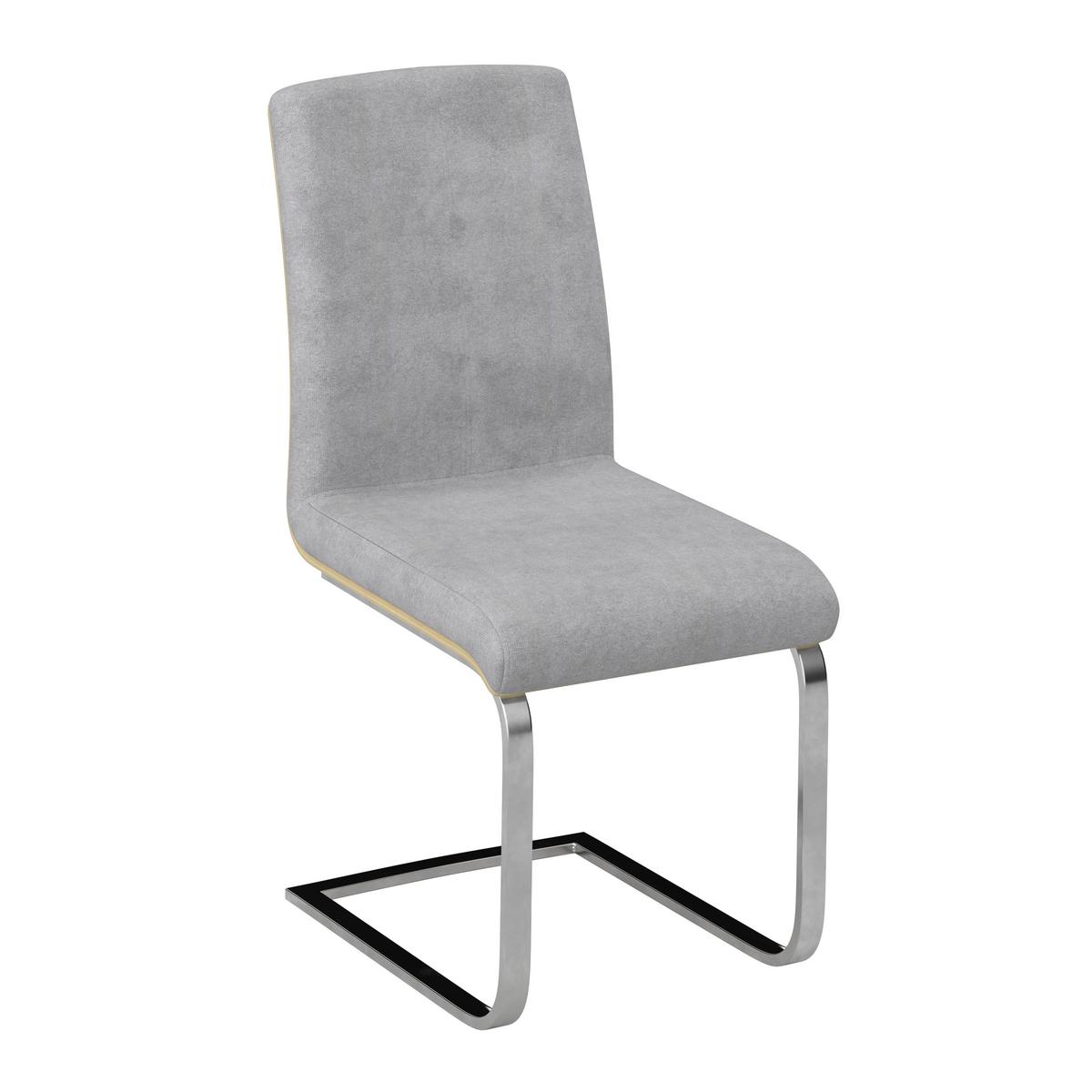 Stolička s pružným podnožím NUBIA - sivá/farba duba, Modern, kov/drevo (44/90/59cm) - Bessagi Home