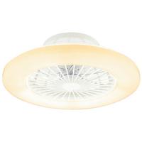 Deckenventilator Opal/Silber/ Weiß LED-Leuchte Fernbedienung - Silberfarben/Opal, Basics, Kunststoff/Metall (50/17,5cm) - Globo