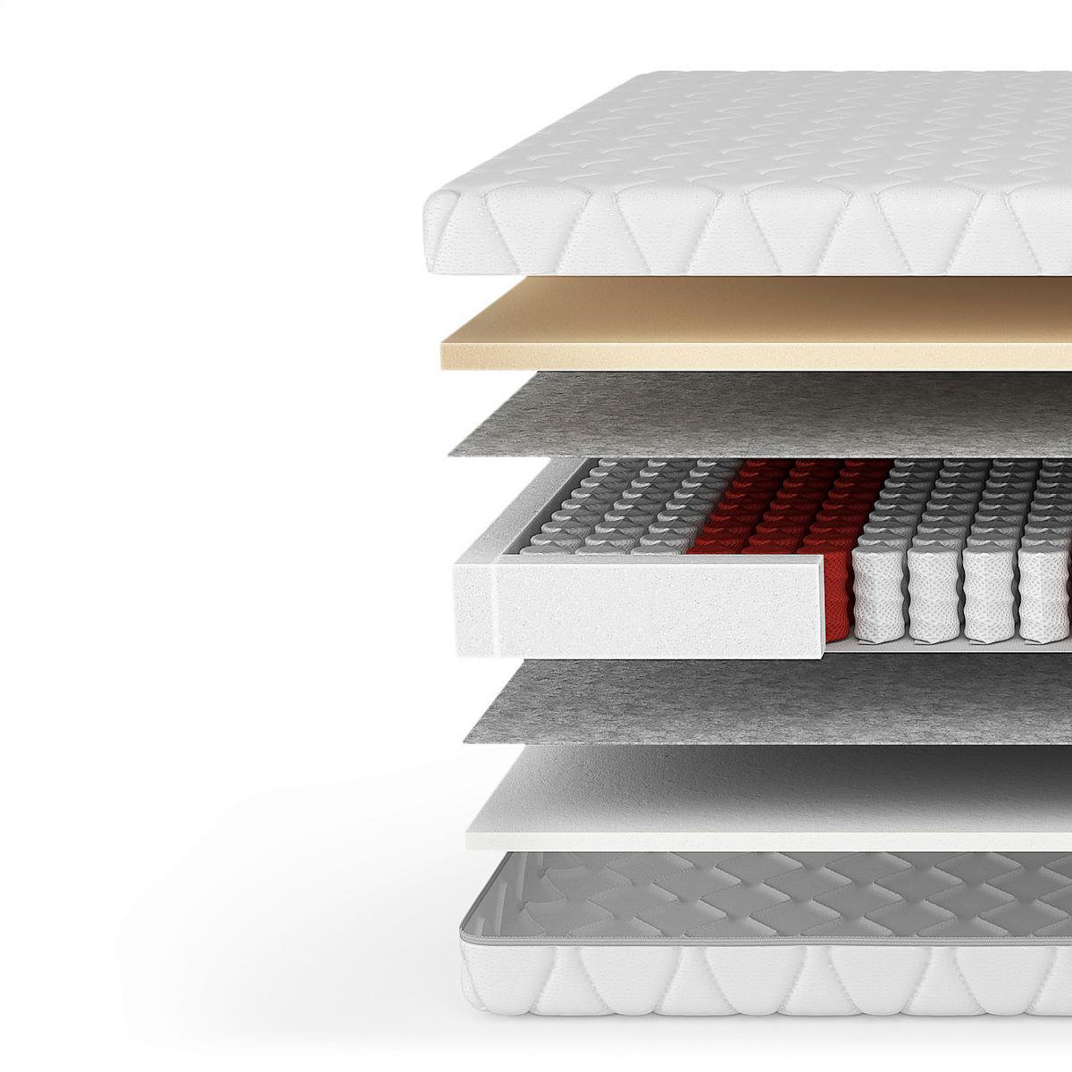 TASCHENFEDERKERNMATRATZE Silence 180x200cm fest - Weiß, Basics, Textil (180/200cm) - Livetastic