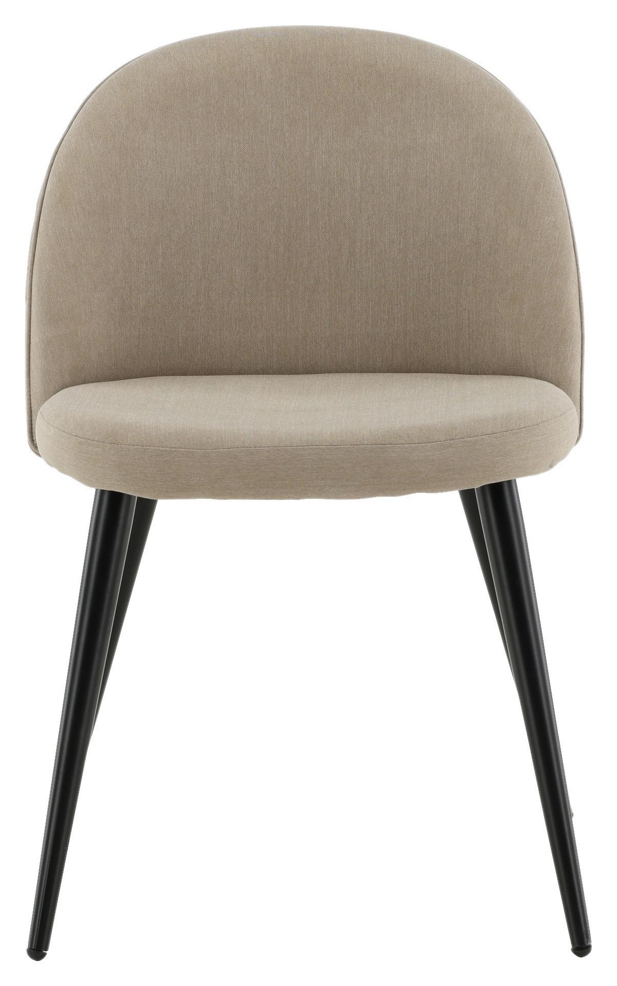 Stuhl-Set Velvet - Beige/Schwarz, Design, Textil/Metall (50/76,5/57cm) - Livetastic