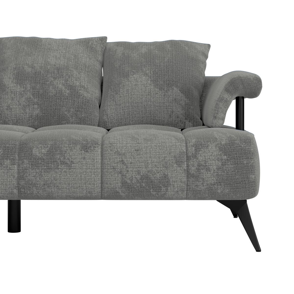 Ecksofa Vanessa Grau 200x297 Cm - Schwarz/Grau, MODERN, Textil (200/297cm)
