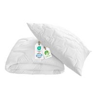 SOUPRAVA PŘIKRÝVKY A POLŠTÁŘE MF BETTENSET ALOE VERA AT - bílá, Basics, textil (140x200/70x90cm)