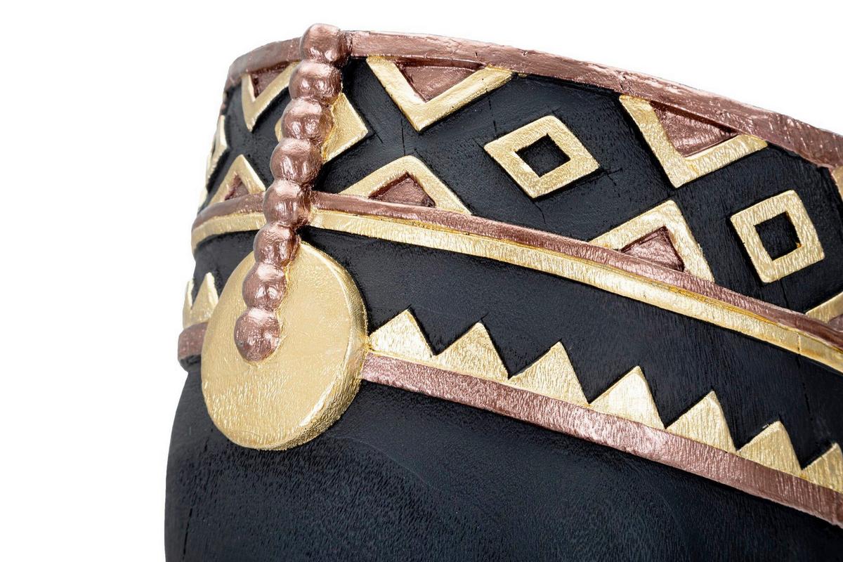 Skultpur Massai Man Goldfarben, B: 25 cm - Goldfarben/Schwarz, Basics, Kunststoff (25/56/25cm)