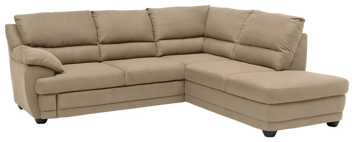 Ecksofa Nebolo Sandfarben S. 245x225cm - Sandfarben, Design, Textil (245/225cm) - Livetastic