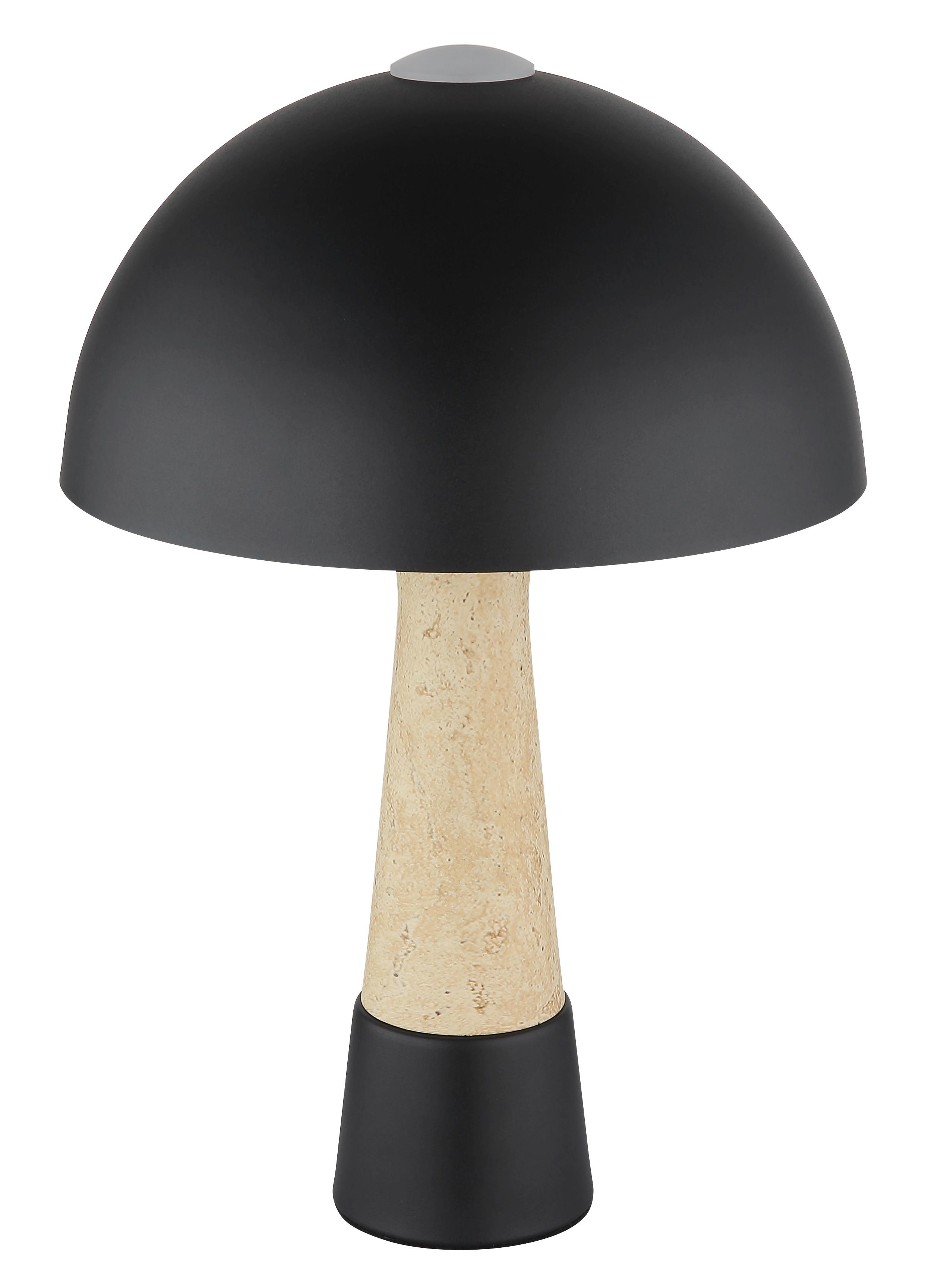 Tischleuchte Exkl. 1xe27, 40w - Beige/Schwarz, Design, Kunststoff/Metall (25/36,5cm) - Globo