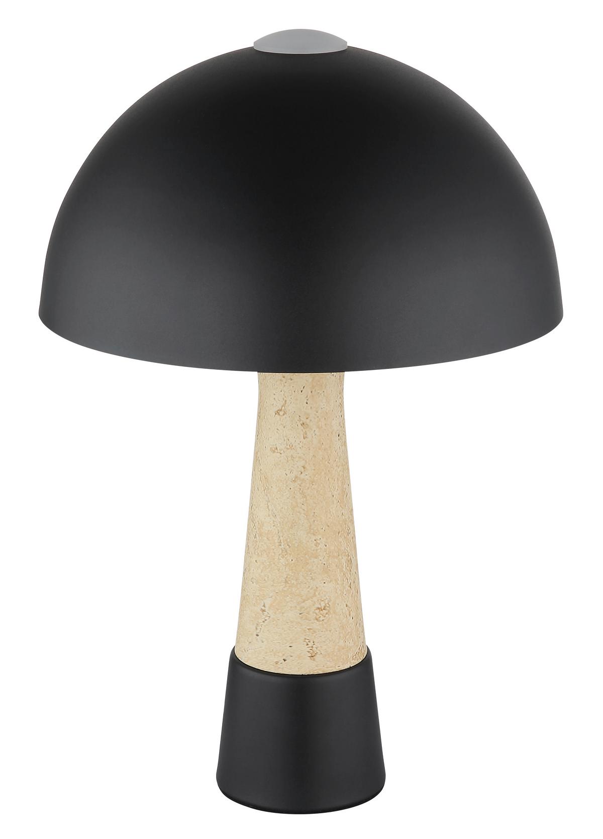 Tischleuchte Exkl. 1xe27, 40w - Beige/Schwarz, Design, Kunststoff/Metall (25/36,5cm) - Globo