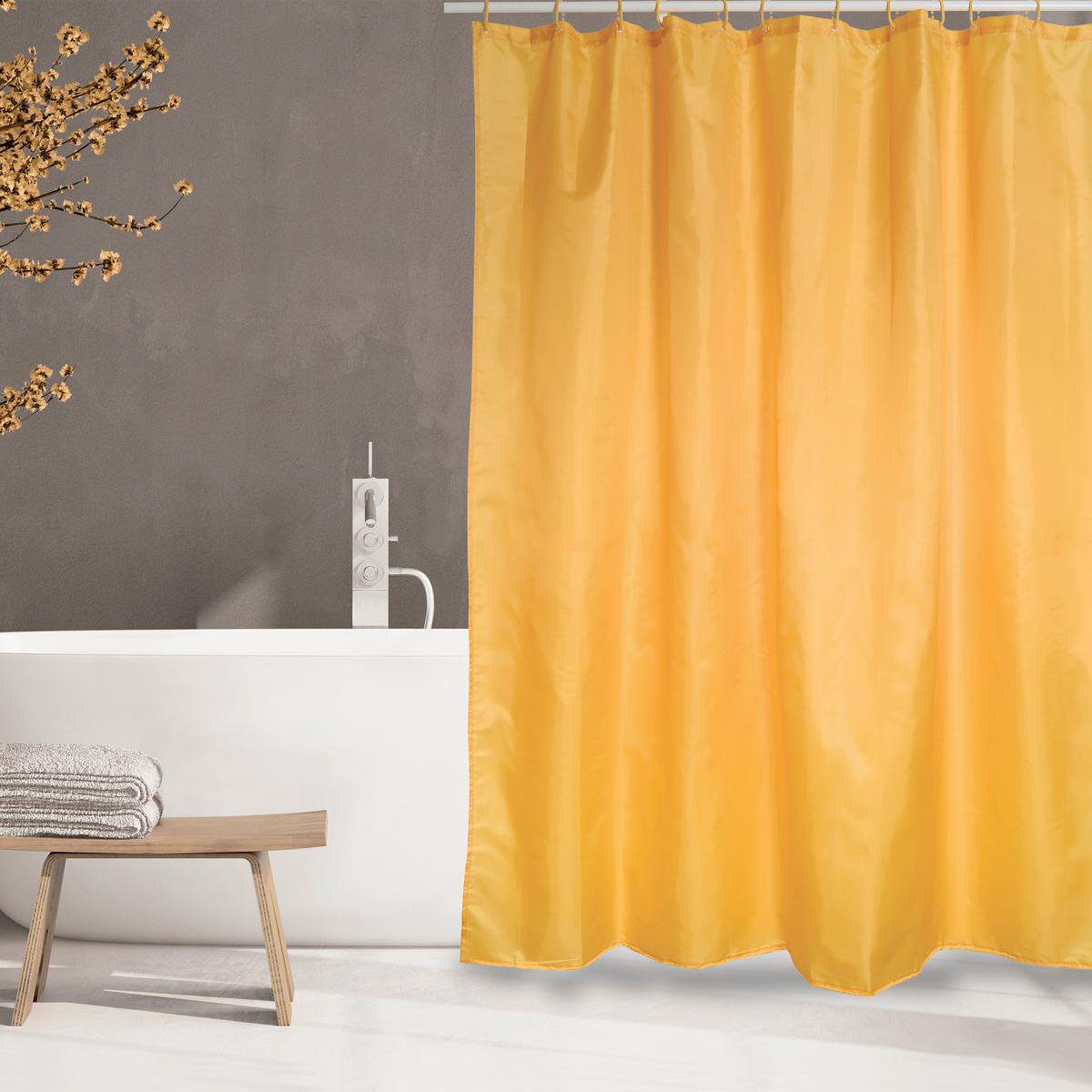 Duschvorhang in Senfgelb Textil/Mischgewebe - Senfgelb, Basics, Textil (180/200cm) - MSV