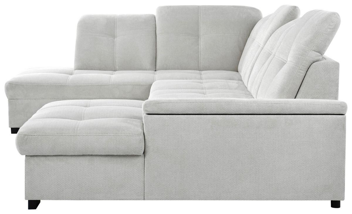Sarokkanapé Prada - ezüst/szürkésbarna, Modern, textil (230/358/176cm)