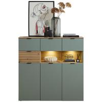 VYSOKÁ KOMODA MEMPHIS - černá/zelená, Moderní, kov/kompozitní dřevo (125/125/45cm) - Premium Living