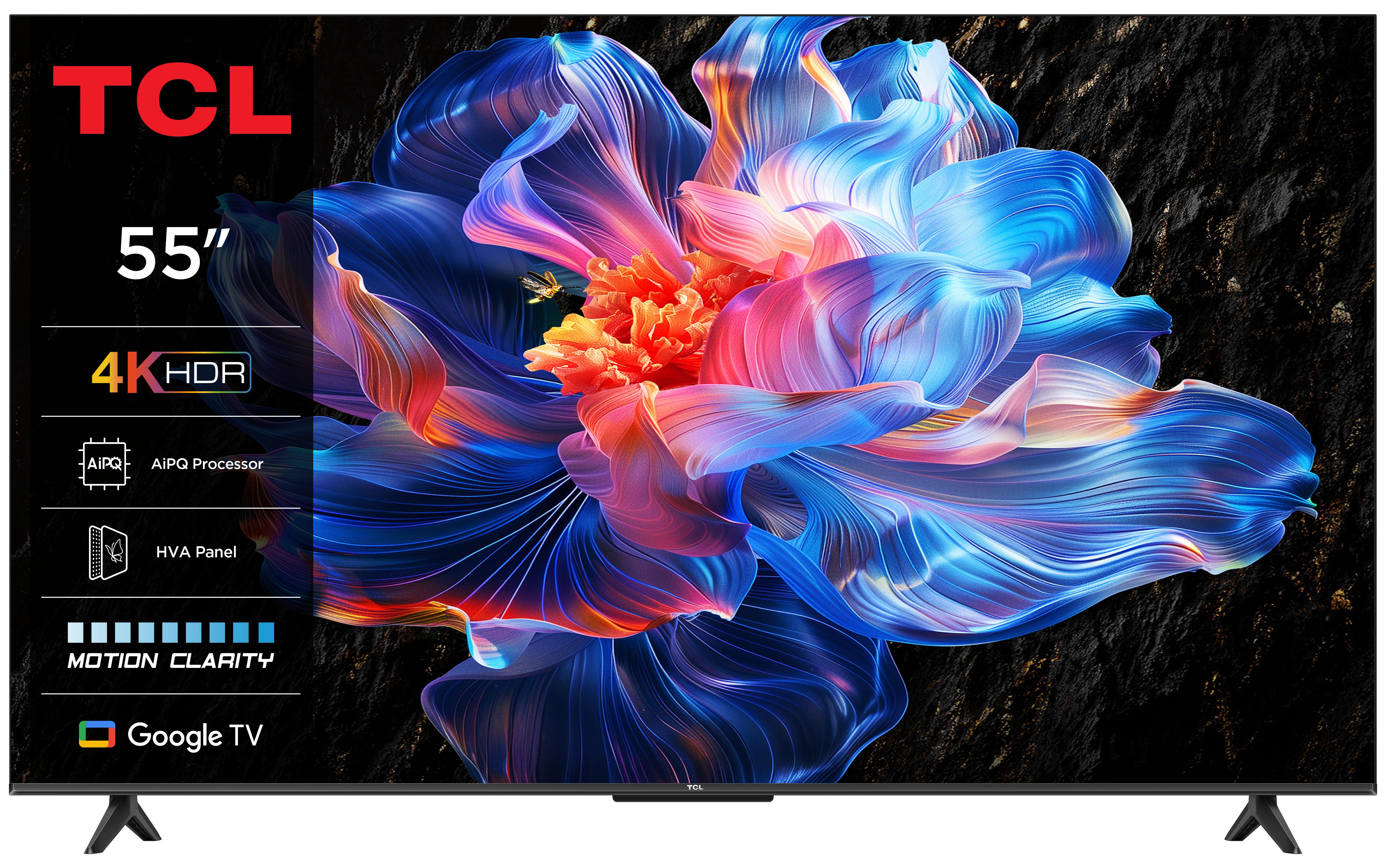 Fernseher Tcl 55 Zoll - Schwarz, Basics, Metall (122,6/75/25,5cm)