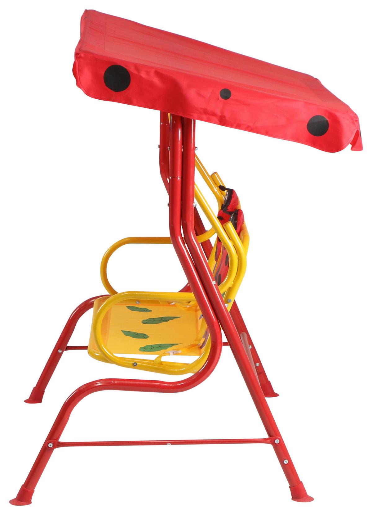 Kinder-Hollywoodschaukel Stahl, Rot - Rot, MODERN, Textil/Metall (115/118/75cm) - Siena Garden