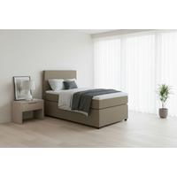 Boxspringbett 90x200 Sandfarben - Sandfarben/Schwarz, MODERN, Holzwerkstoff/Textil (90/200cm) - MID.YOU