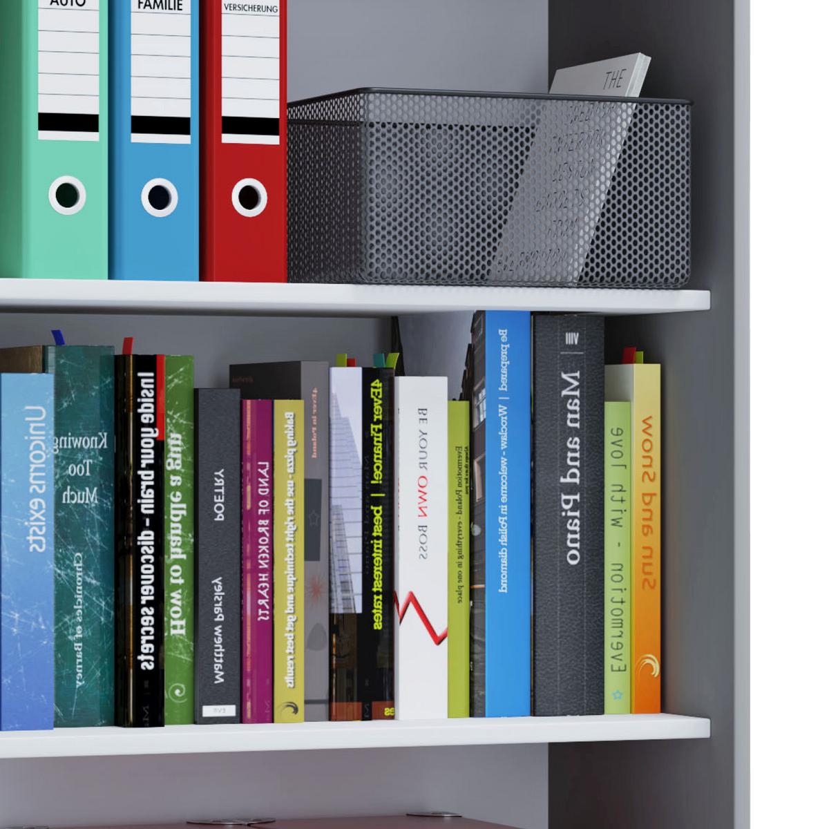 Aktenregal Lona XL Grau B: 70 cm - Schwarz/Grau, Basics, Holzwerkstoff (70/105/37cm) - MID.YOU