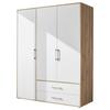 Kleiderschrank 3trg Lembo San Remo/Weiß B: 155 cm - Weiß/Eiche Artisan, Basics, Holzwerkstoff (155/195/60cm)