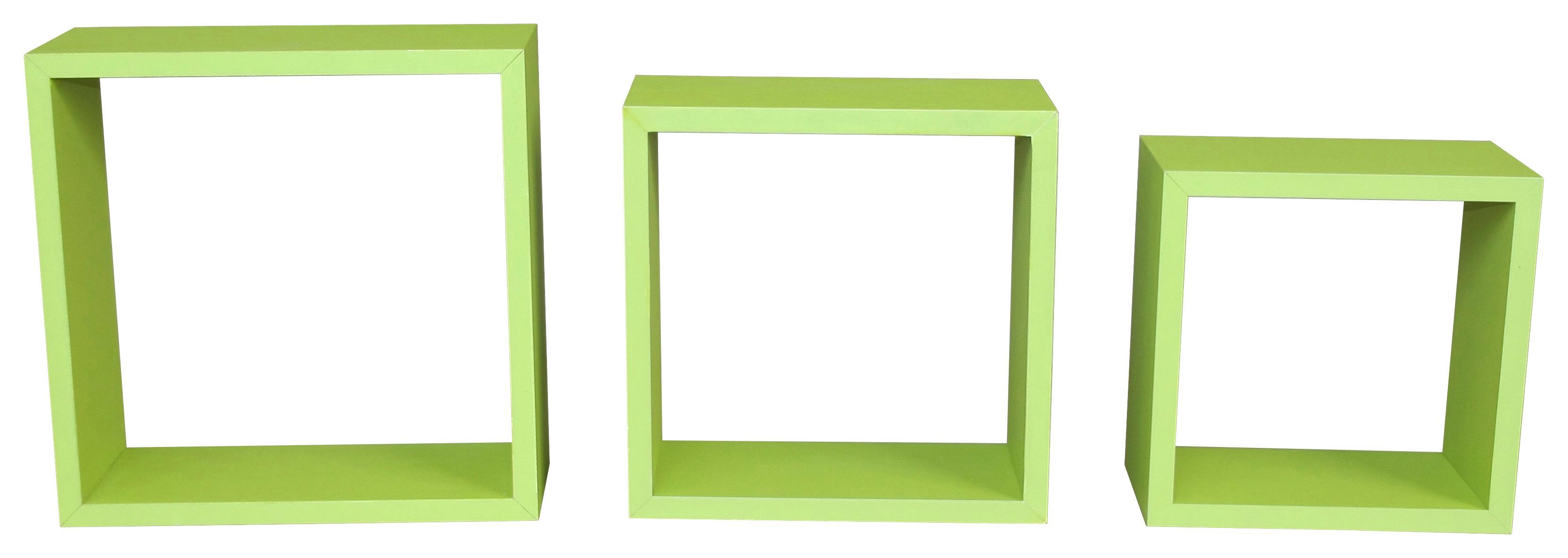 Wandregal Green Hornet B: 30/27/24 cm 3--Teilig. Grün - Basics (30/27/24/30/27/24/11,5cm) - P & B