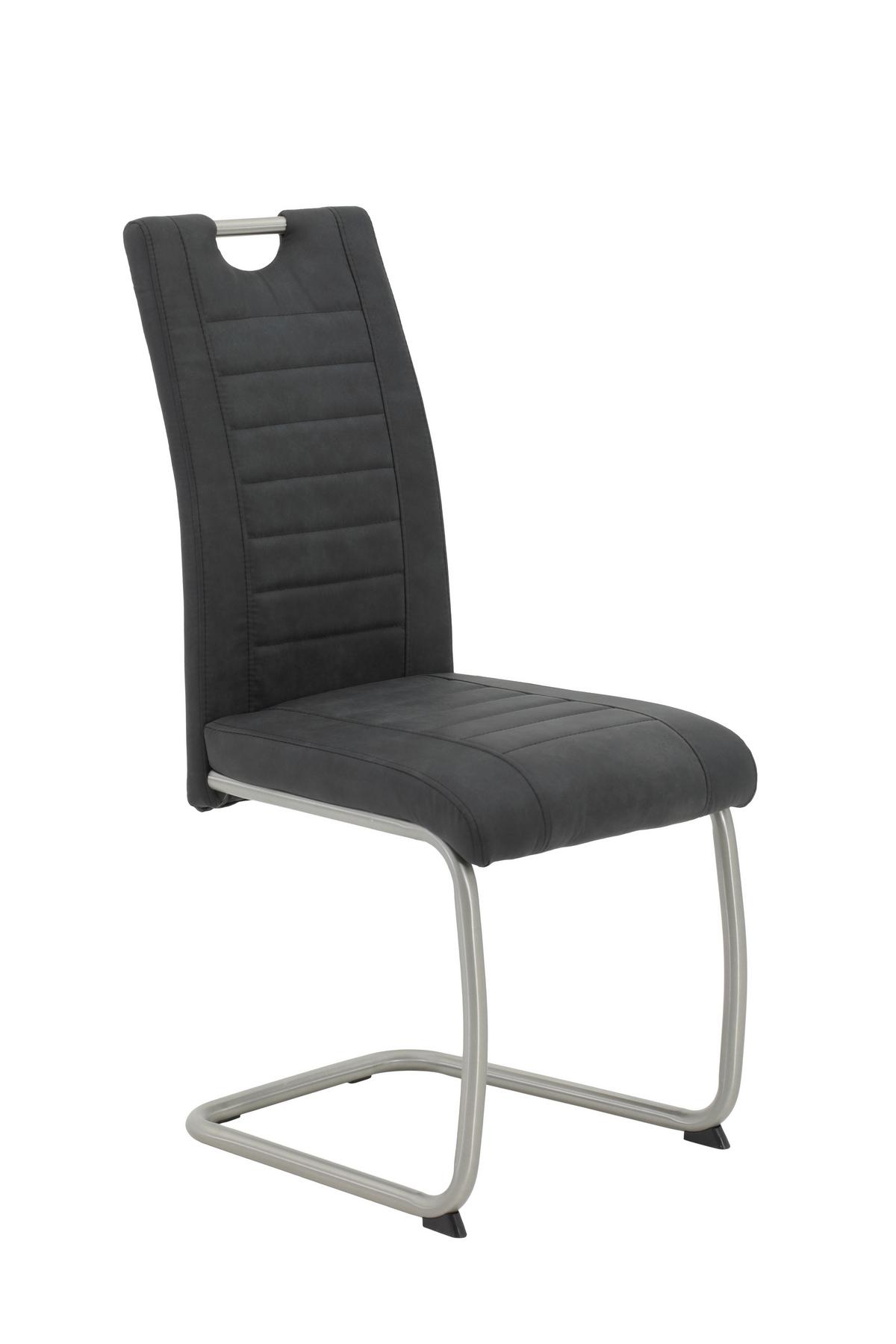 Tischgruppe Ulla G - Anthrazit/Sonoma Eiche, MODERN, Holzwerkstoff/Textil (140 - 220/76/90cm) - MID.YOU