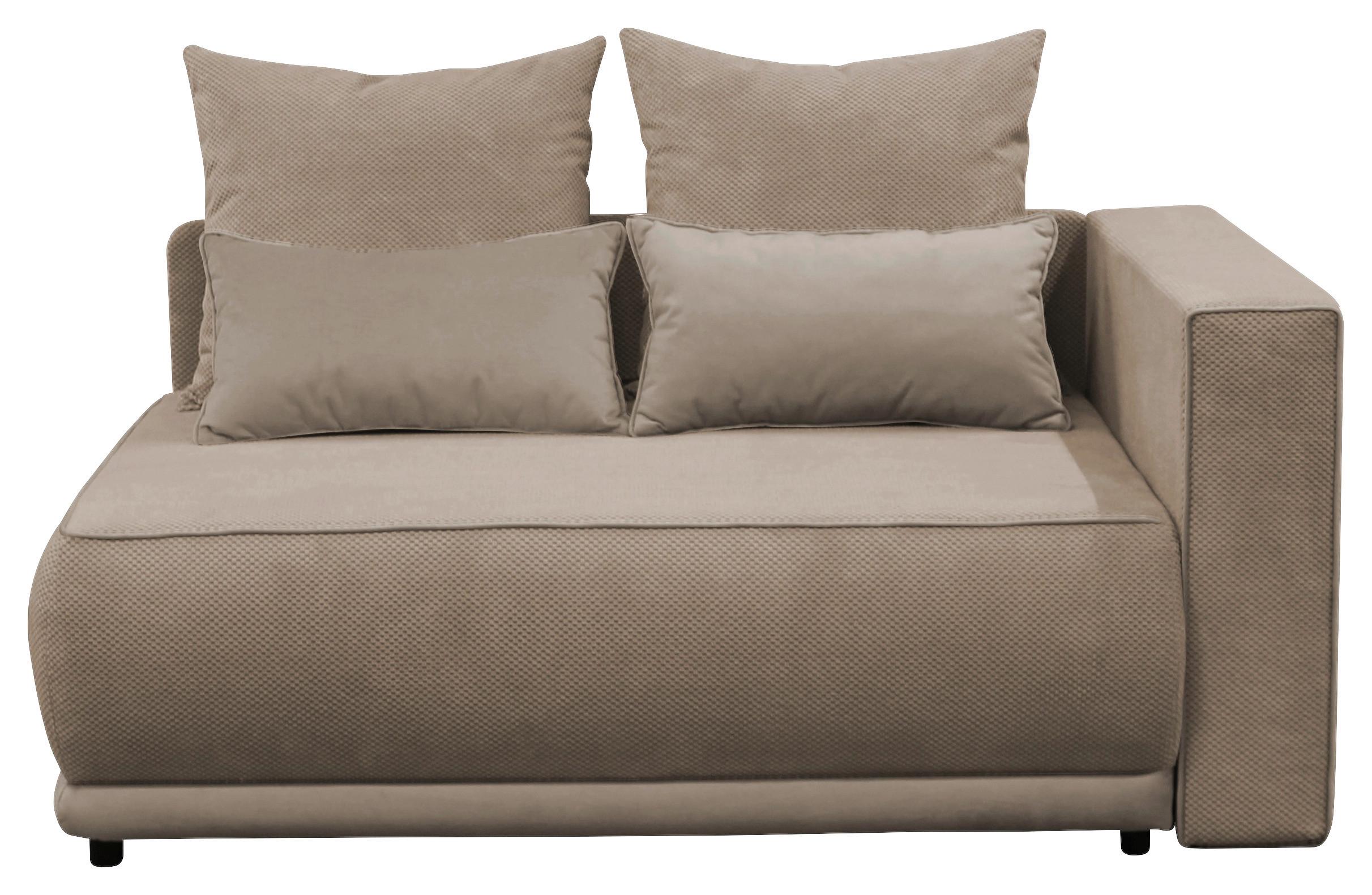 Récamiere Iga Re Taupe B: 168 cm - Taupe/Rosa, Design, Textil (168/73/99cm) - MID.YOU