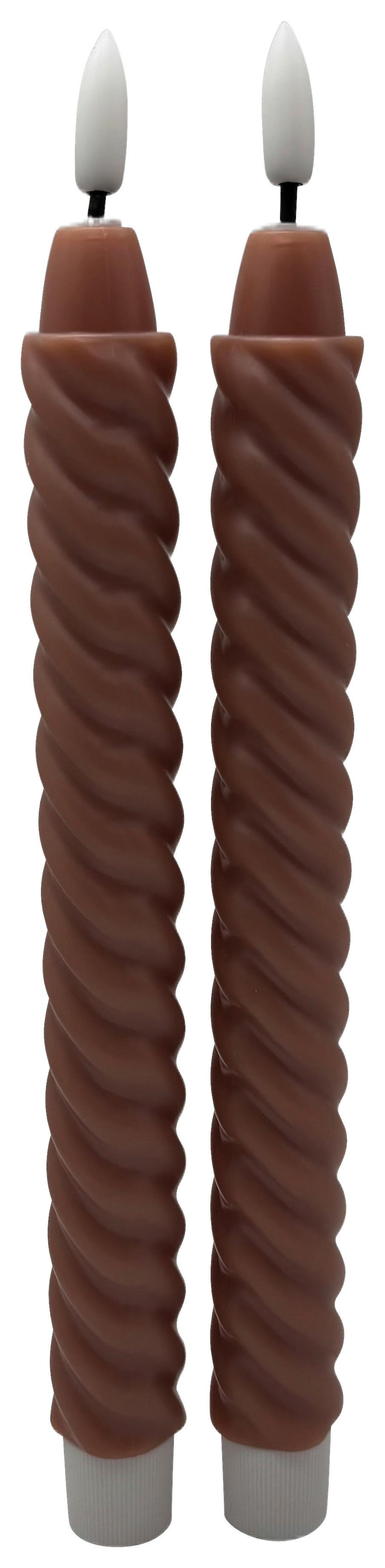 Dlhá sviečka TWIST - staroružová, Konventionell, kov/plast (2/25cm) - Mömax
