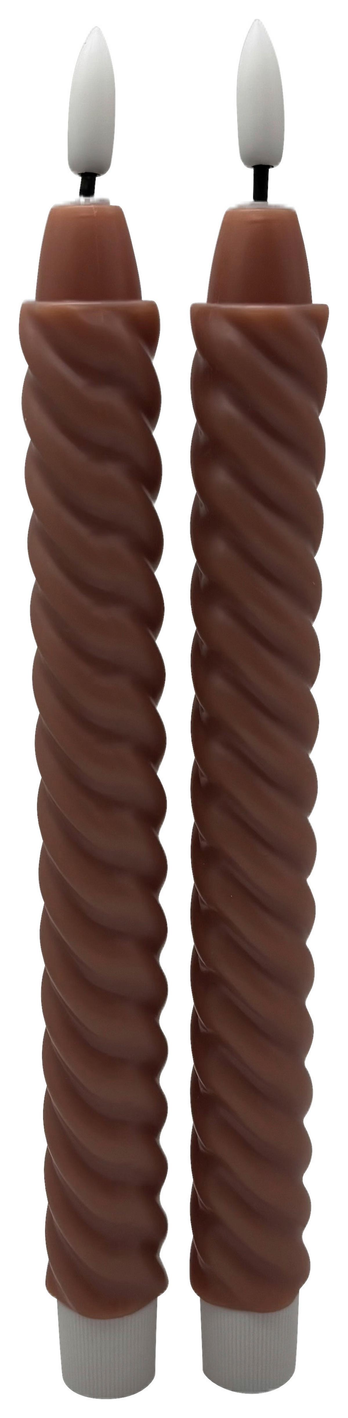 Dlhá sviečka TWIST - staroružová, Konventionell, kov/plast (2/25cm) - Mömax
