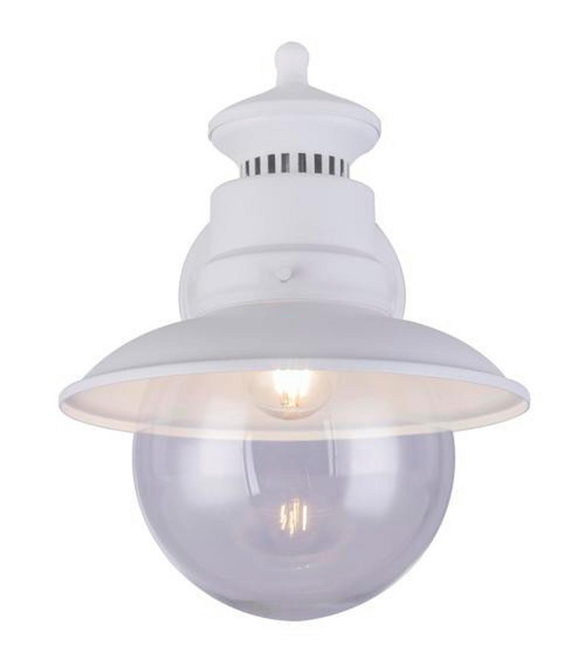 Außenleuchte 3272r 60 Watt Stahl/glas, Wandmontage - Klar/Weiß, MODERN, Glas/Metall (21,5/24,7/27cm)